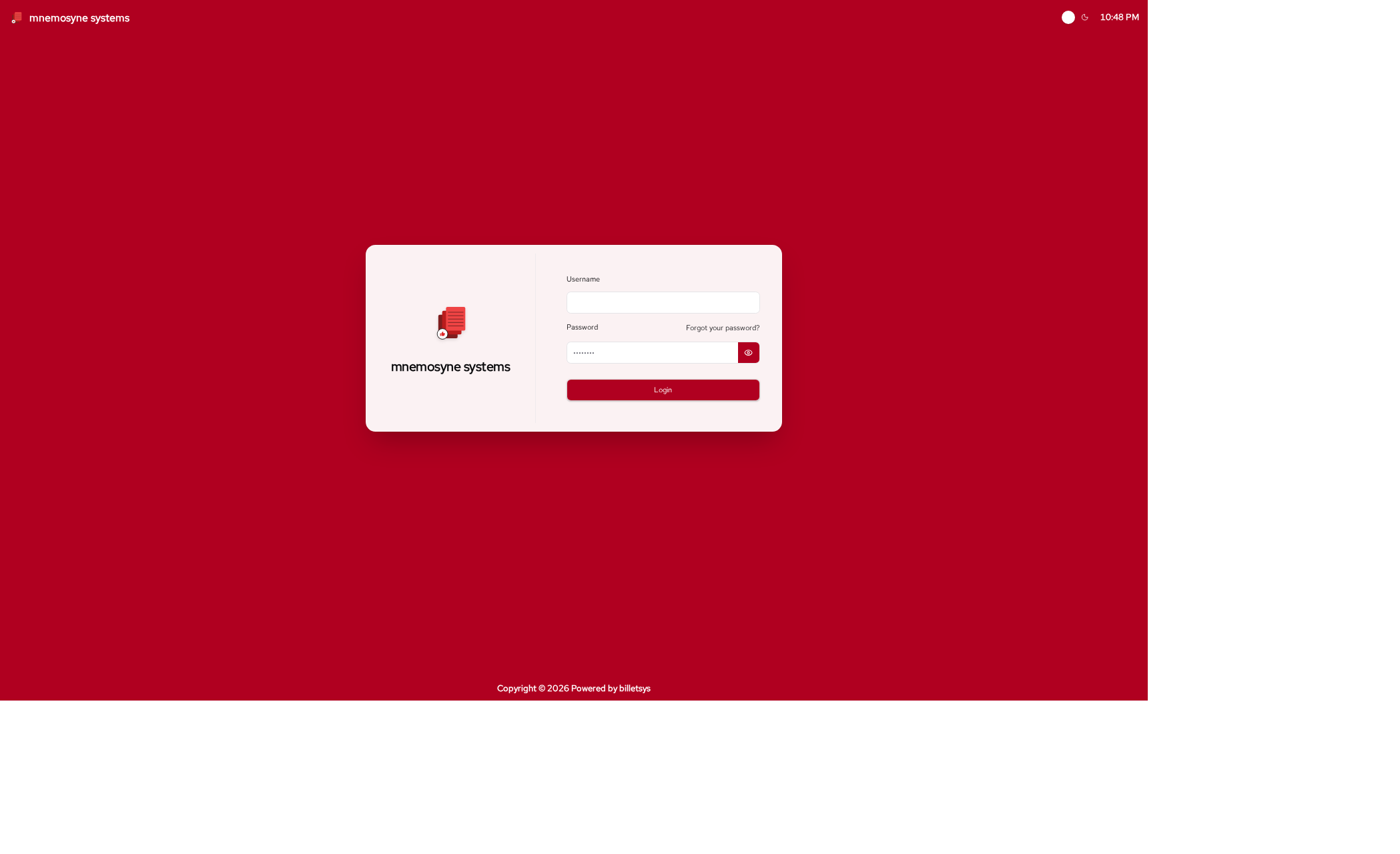 Application after startup