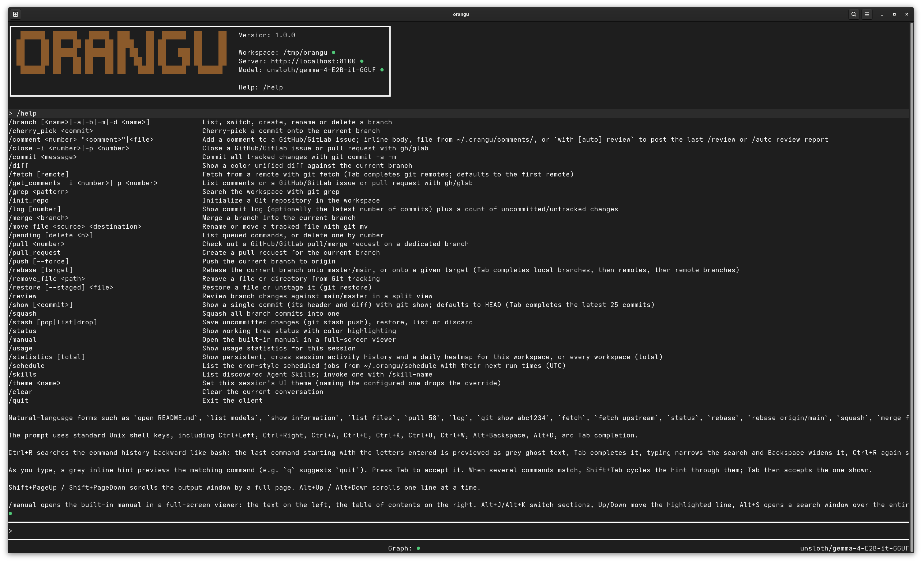 orangu terminal interface